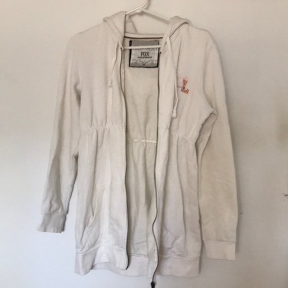 White dress hoodie zip with pockets & hood size 1 - Picture 3 of 7
